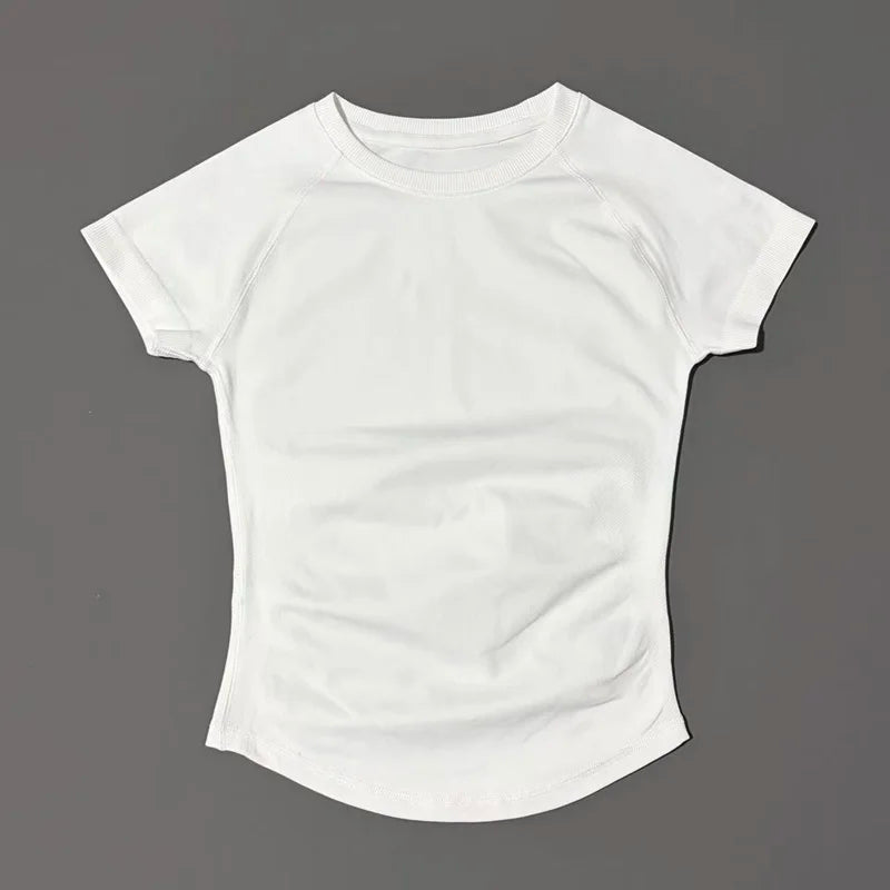 T-shirt Sport Femme Manches Courtes — Respirant & Extensible Yoga Fitness