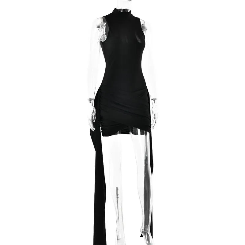 Robe Mini Col Roulé Ruchée — Soirée & Club Été 2026