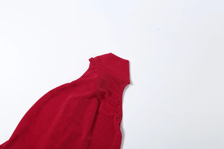 Robe Moulante Velours Col Roulé Franges — Saint-Valentin & Soirée 2026
