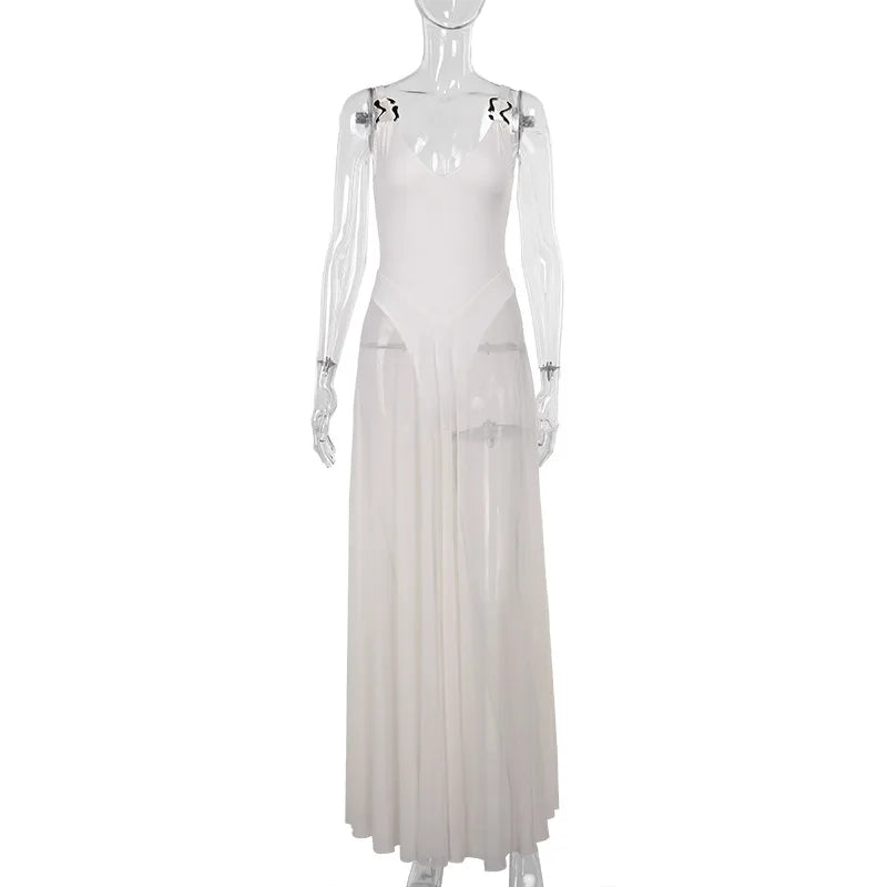 Robe Maxi Filet Dos Nu Élégante — Soirée & Club Été 2026