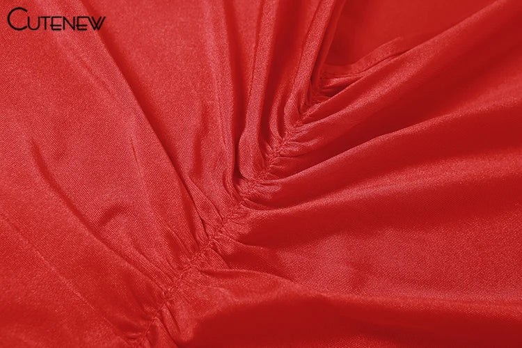 Robe Longue Rouge Brillante Bretelles Dos Nu — Streetwear & Soirée 2026