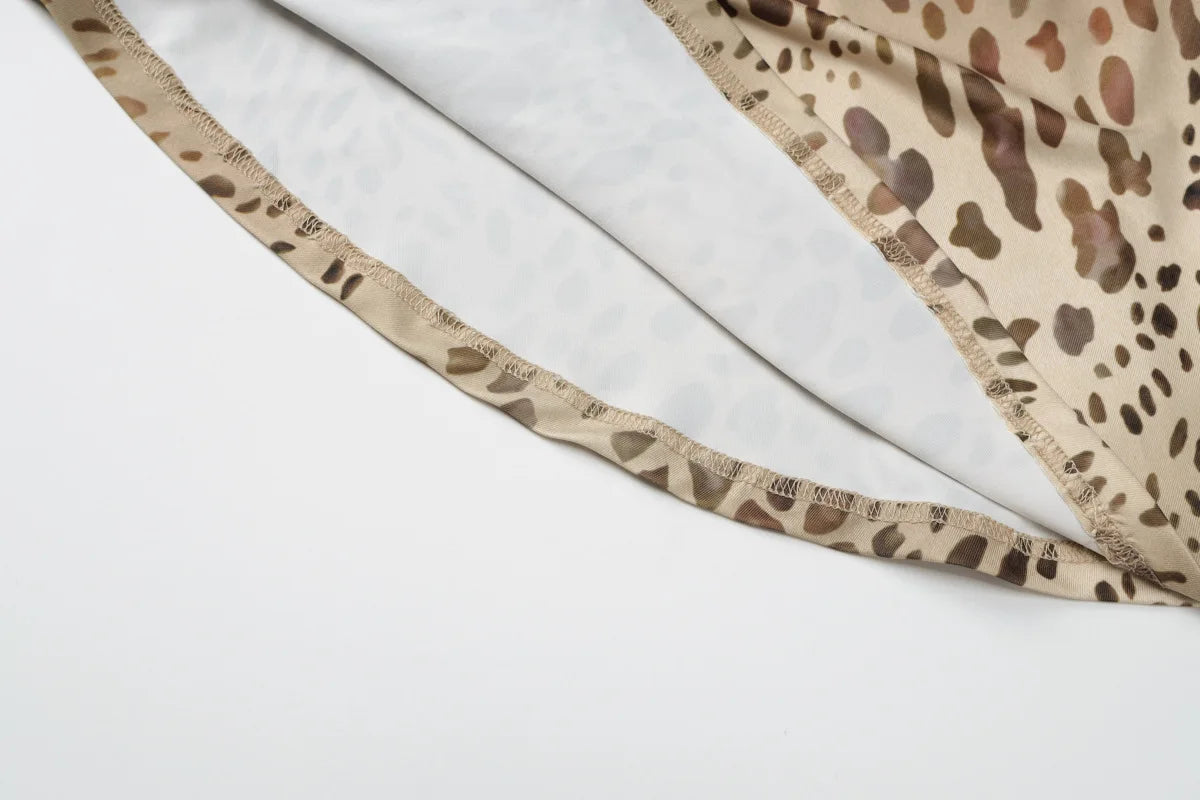 Robe Longue Dos Nu Léopard & Bandages — Tenue de Soirée Sexy Femme