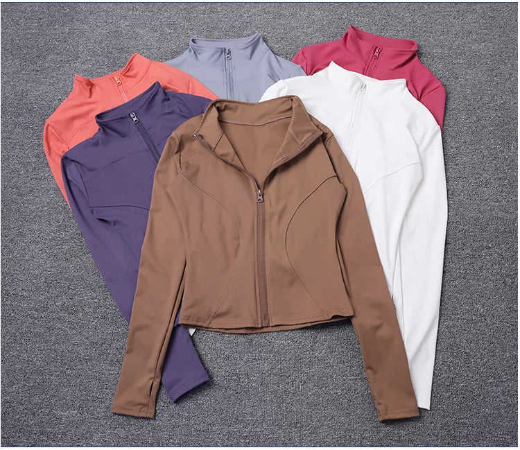 Veste de Sport Femme Manches Longues — Gym, Yoga & Entraînement