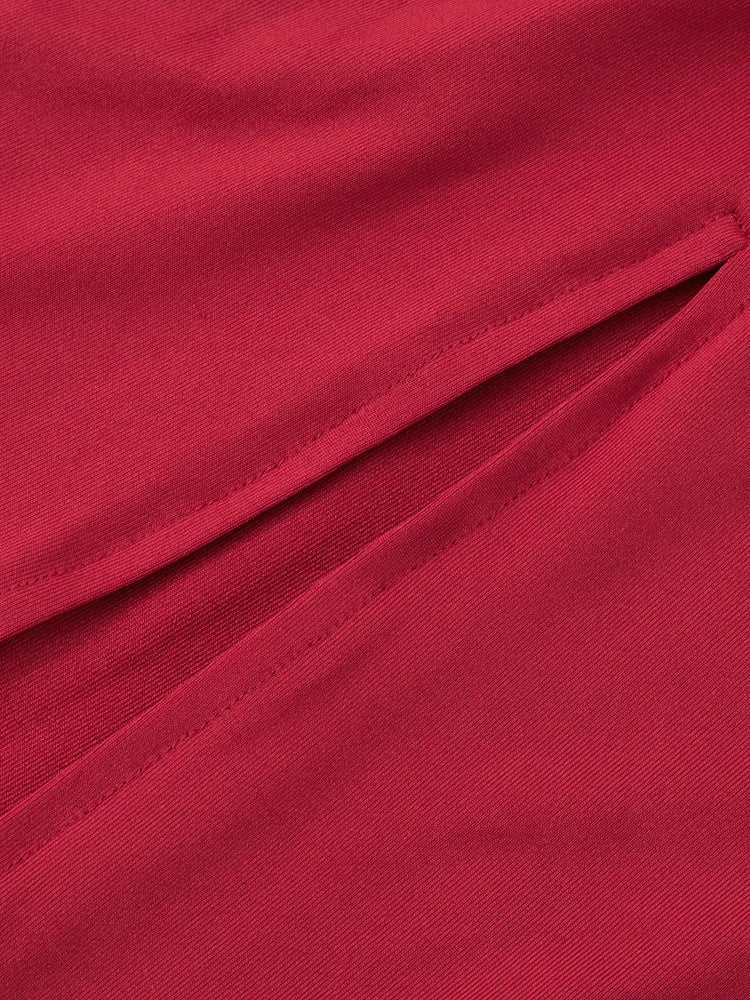 Robe Maxi Halter Froncée Sans Manches – Coupe Slim Taille Haute, Soirée & Club