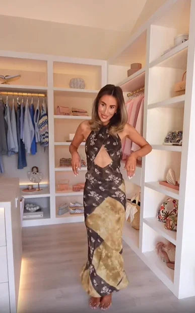 Robe Longue Dos Nu Imprimée Sans Manches — Chic & Soirée Été 2026