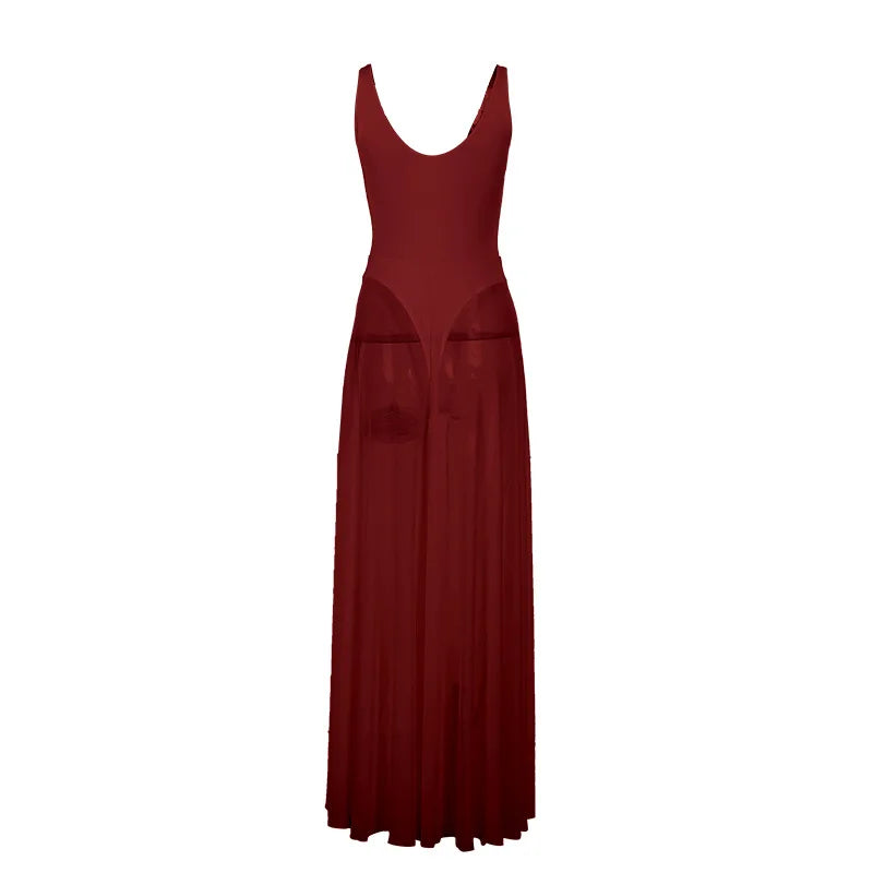 Robe Maxi Filet Dos Nu Élégante — Soirée & Club Été 2026