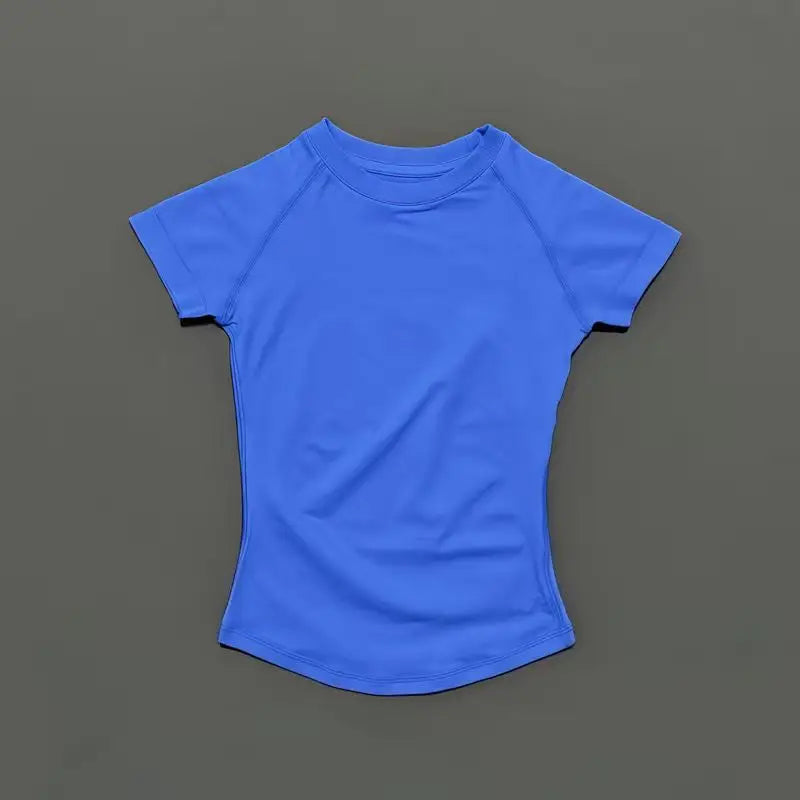 T-shirt Sport Femme Manches Courtes — Respirant & Extensible Yoga Fitness