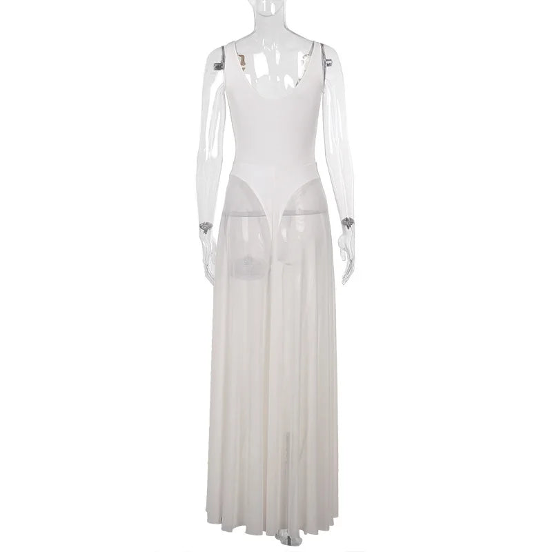 Robe Maxi Filet Dos Nu Élégante — Soirée & Club Été 2026