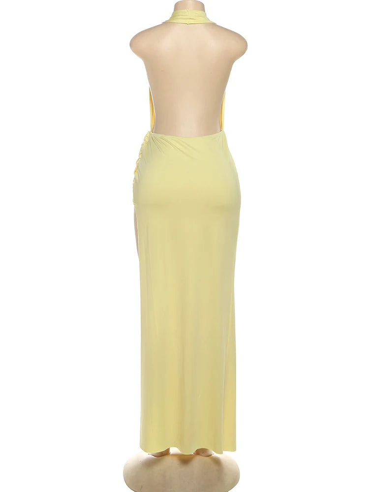 Robe Longue Col V Sans Manches A-Line — Sexy & Club Été 2026