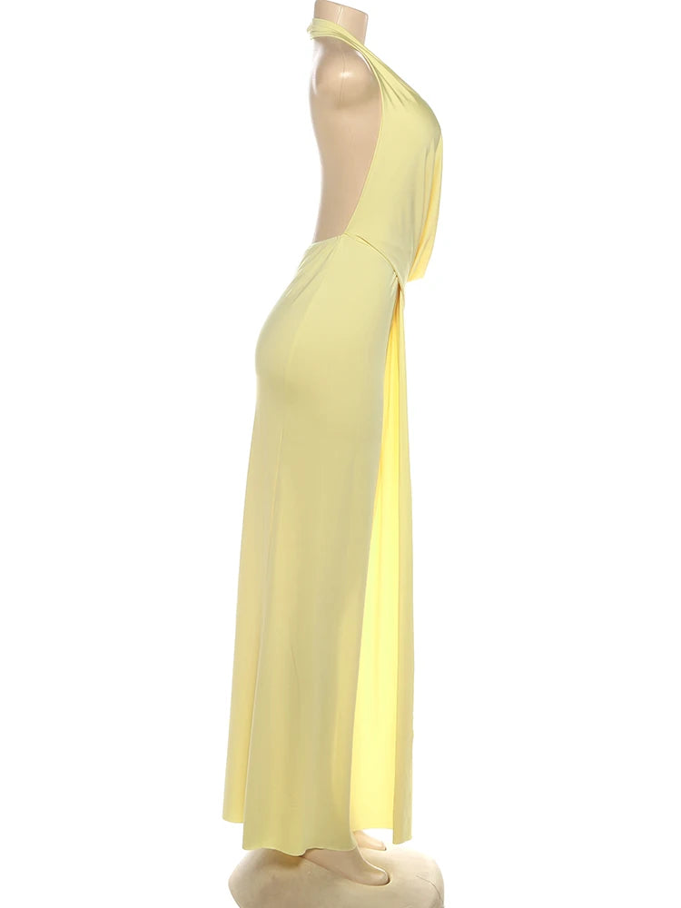 Robe Longue Col V Sans Manches A-Line — Sexy & Club Été 2026