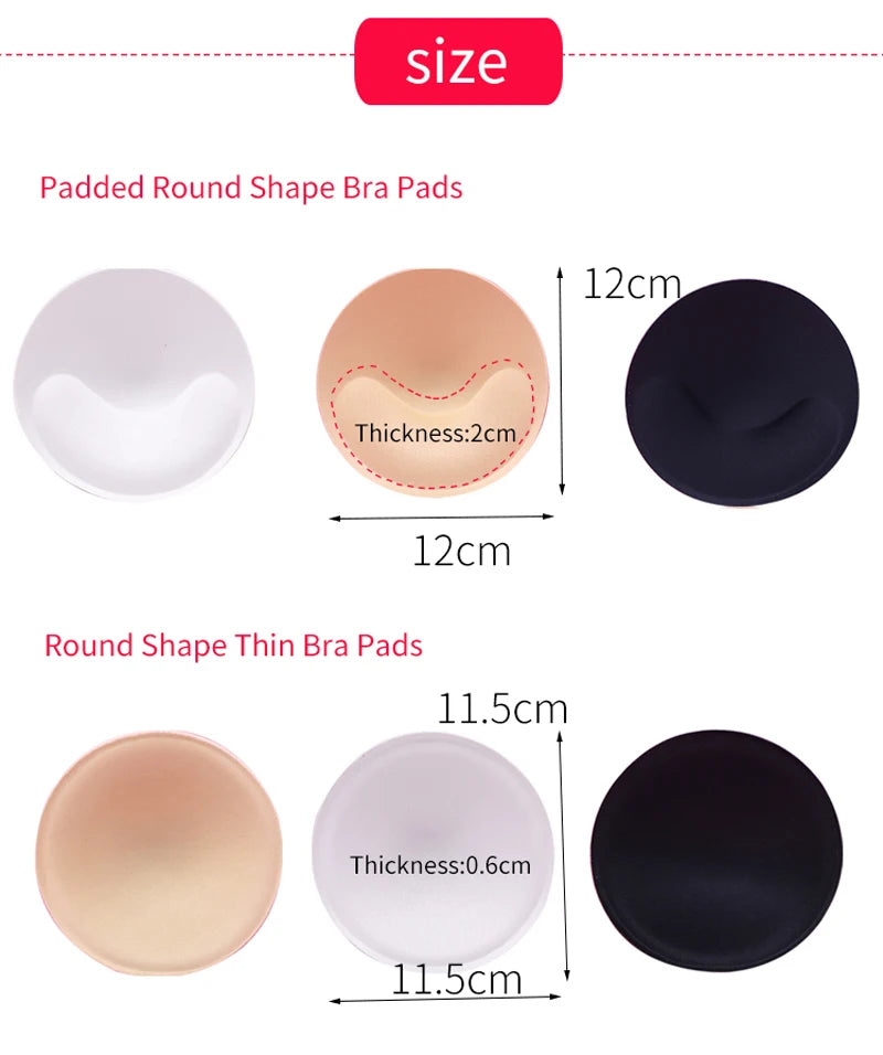 Coussinets Push-Up Amovibles pour Soutien-Gorge & Maillot – Lot de 2 Paires