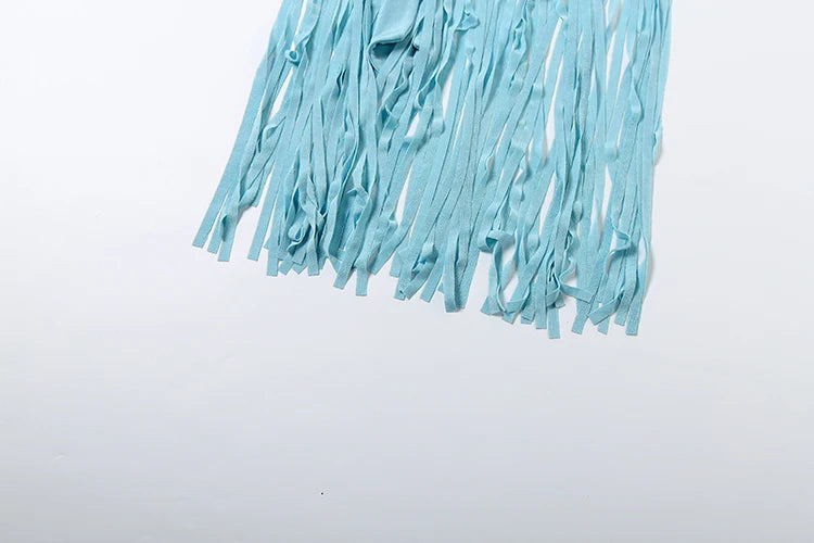 Robe Moulante Velours Col Roulé Franges — Saint-Valentin & Soirée 2026