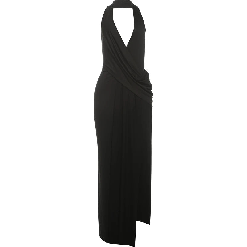 Robe Longue Col V Sans Manches A-Line — Sexy & Club Été 2026