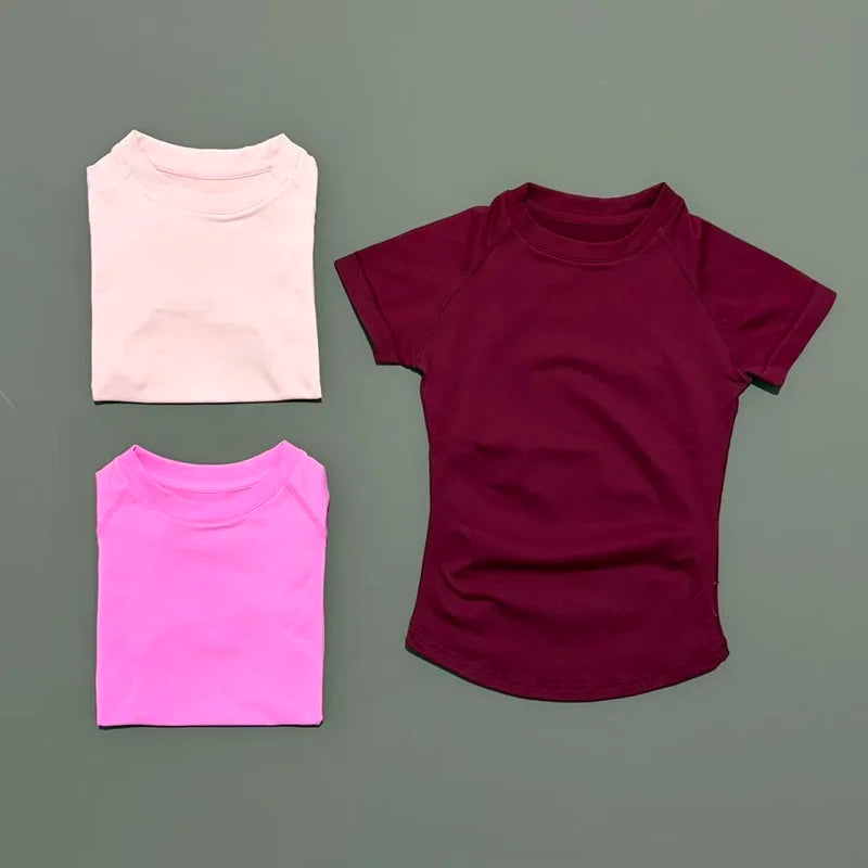 T-shirt Sport Femme Manches Courtes — Respirant & Extensible Yoga Fitness