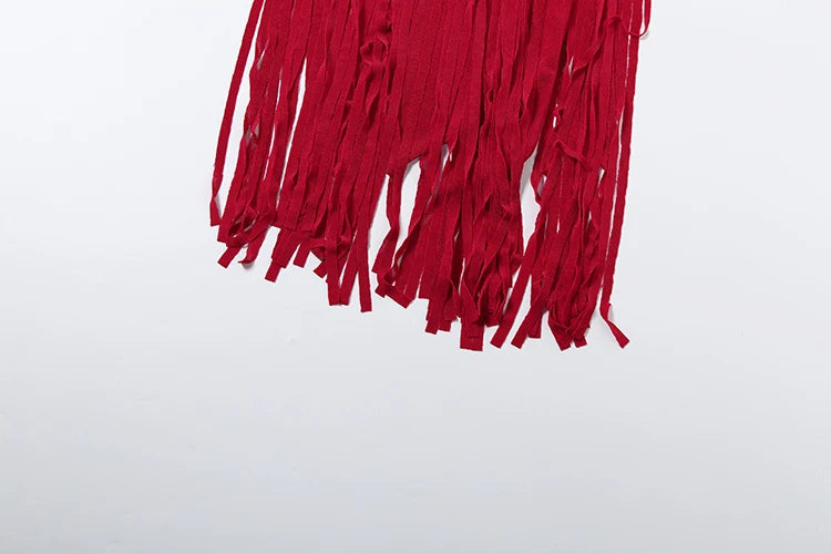 Robe Moulante Velours Col Roulé Franges — Saint-Valentin & Soirée 2026