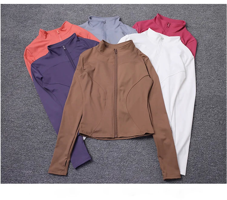 Veste de Sport Femme Manches Longues — Gym, Yoga & Entraînement
