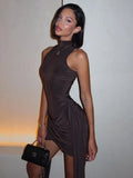 Robe Mini Col Roulé Ruchée — Soirée & Club Été 2026