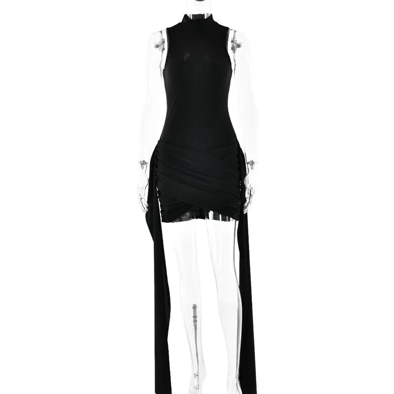 Robe Mini Col Roulé Ruchée — Soirée & Club Été 2026